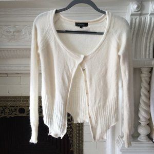 Cotelac soft white lambswool and angora cardigan